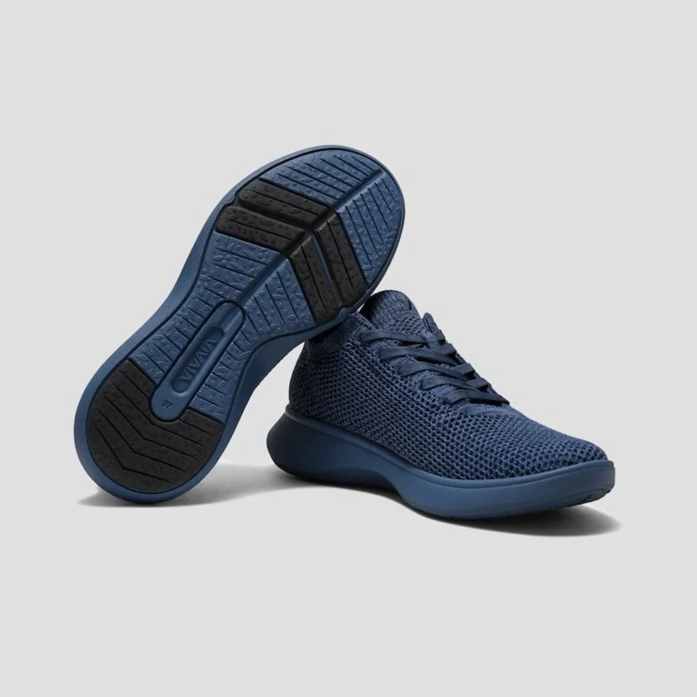 Vivaia Unisex Knit‎ Round Toe Slip On Sneakers Navy Blue Walking Shoes Men 6.5